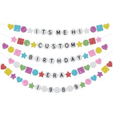302Pcs Diy Friendship Bracelet Birthday Banner Customizable 6.6Ft Glitter Happy Birthday Sign For Celebrating Birthdays And Graduations Birth-Tay Era Tour Decorations