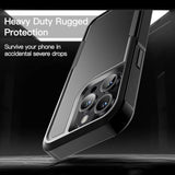 JETech Case for iPhone 15 Pro 6.1-Inch, Heavy Duty Dual-Layer Rugged Protection, Shockproof Protective Tough Phone Cover with Matte Back (Black)