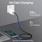 Usb C Cable 10Ft, Usb-A To Usb-C Cable Usb 3.1 Usb 3.2 Gen2 10Gbps Data Charger Cord For Samsung Galaxy S24 S23 S22 S21 S20 S10 S9 S8+, Android Auto Usb Cord And Iphone 15/15 Pro, No Braided.