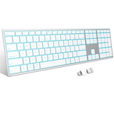 Wireless Keyboard For Mac With Forged Metal Frame - 2.4G & Dual Bluetooth (Bt1/Bt2), Type-C/Usb A Receiver, Ultra-Thin, Backlit, Full Size Keyboard For Mac/Macbook/Imac, White