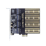 xiwai High-Speed 4 SATA NGFF Key B+M SSD to PCI-E 1x Motherboard Desktop Adapt