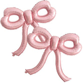 Pink Bow Foil Balloons: Party Decor, Baby Shower (2Pcs)