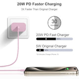 Iphone 16 15 Charger Fast Charging 10Ft - 2 Pack 20W Usb C Wall Charger Block And Type C To C Cable Compatible With Iphone 16/16 Pro/16 Pro Max/Iphone 15, Ipad Pro, Air 5/4, Ipad 10?Pink?