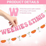 Weenies & Tinis Banner, Pink Glitter Party Decorations for Martini & Hot Dog Bar