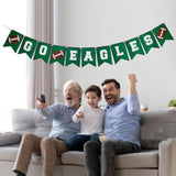 Go Eagles Banner - Football Game Day Decor, Green Felt Rectangular Banner