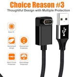 2 Pack 1.5ft Charger for Garmin Watch, L-Shape Zero Gap Charging Cable for Fenix, Forerunner, Vivoactive, Instinct, Venu, Tactix, Approach, D2,