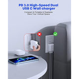 Usb C Charger, 40W Dual Usb C Wall Charger, Iphone Charging Ipad Charge Super Quick Double Usbc Port Apple Phone Block Foldable Plug With Lightning Cable And Usbc To C Cable For Iphone, Ipad, Ipad Pro