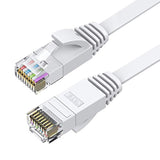 Cat6 Ethernet Cable 25 Ft 2Pack White, Cat-6 Flat Rj45 Computer Internet Lan N