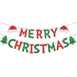 Glitter Merry Christmas Banner Merry Christmas Letter Sign Merry Xmas Banner For Christmas Party Decorations