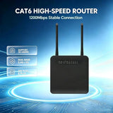 Ac1200 Dual Band Wifi Router With Cat6, 4-Port Gigabit Ethernet, Easymesh, Guest Wifi, Vpn Support, 1200Mbps Speed