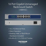 16-Port Gigabit Ethernet Unmanaged Switch (Gs516) Desktop, Wall, Or Rackmount, And Limited Protection