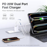 2-Pack 20W USB C Wall Charger, Dual Port PD Fast Charging for iPhone & Galaxy