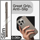Slim Case for iPhone 15 Pro 6.1-Inch Compatible with MagSafe, Soft TPU Anti-Scratch Shockproof Phone Cover with Leather Texture Design, Non-Leather