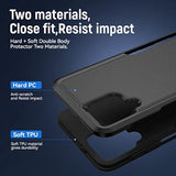 For Galaxy A12 Case, With Screen Protector, Heavy-Duty Tough Rugged Slim Shockproof Protective Case For Samsung A12, Black