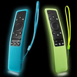 2 Pack Remote Cover For Samsung, Silicone Protective Case For Samsung Smart Tv Remote Controller Bn59 Series Shockproof Anti-Slip Remote Case Glow In The Dark (Glow Green + Blue)