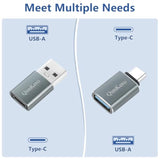 (4-Pack) 2 * Type C Female To A Male Charger Converter & 2 * Usb C Male To Usb Female Otg Adapter, For Iphone 16 15 14 13 Plus Pro Max,Apple Watch 10,Airpods,Ipad,Car,Samsung Galaxy S23 S24 Ultra