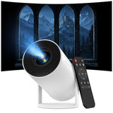 Mini Projector With Wifi 6 And Bluetooth 5.4, Portable Projector 1080P Support, 5W Sound Base Speaker, 170 Ansi, Android 11, Auto Vertical Keystone 210° Rotatable Proyector, Hy300 Pro+