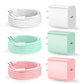 For Phone Charger Fast Charging, Upgarded 20W Usb C Wall Charger With 3Pack 10Ft Usb C To Lightning Cable, Phone Cable Fast Charging Compatible Withi Phone 14/13/12/12 Pro Max/11/Xs Max/Xr