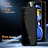 Shockproof Designed For Samsung Galaxy S22 Case With 2 Pack Tempered Glass Screen Protector 2 Pack Camera Lens Protector