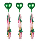 25Pcs Green Pink Party Decorations - Tissue Banner Garland & Tropical Banner For Beach, Bachelorette, Hawaiian Luau & Summer Parties