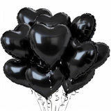 Black Heart Balloons - 12Pcs 18Inch Heart Shaped Balloons For Valentine'S Day & Black Love