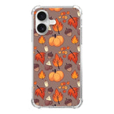 Fall Leaves Pumpkin Acorns Case Compatible With Iphone 16, Aesthetic Autumn Halloween Case For Iphone 16
