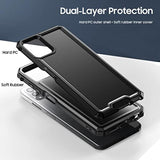 For Revvl 6 Pro 5G / Revvl 6X Pro 5G Case, With Screen Protector, Military Grade Drop Proof Dual Layer Heavy Duty Rugged Protective Phone Shell (Black)