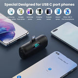 5000mAh Mini Portable Power Bank 15W PD USB-C with LCD for iPhone Android
