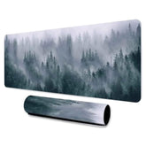 Forest Large Mouse Pad Nature Aesthetic Plants Jungle Trees Gaming Long Xxl Mouse Pad For Women Desk 31.5X11.8 Inches Bddwmn2 (Black)