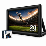 20 ft Outdoor Projector Screen - Supports Front and Rear Projection - Includes Inflation Fan, Tie-Downs and Storage Bag - Inflatable Projector Screen