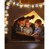Space String Lights 20 Led 9.84Ft Astronaut Decor For Kids Bedroom Wall Christmas Classroom Party Decorations Rocket Ufo