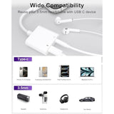 2-Pack Usb C To 3.5Mm Audio Headphone Jack And Charger Adapter, Type C To Aux Dongle Cable With Pd Fast Charging Compatible With Iphone 16/15 Series, Galaxy S24 S23 Ultra, Pad Pro, Pixel