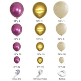 Metallic Magenta/Purple Hot Pink And Gold Balloons Garland Arch Kit, M