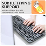 X9 Wired Keyboard - Comfortable Typing - Ergonomic Full Size Usb Keyboard With Wrist Rest, Number Pad, Multimedia And 114 Keys - External Computer Keyboard For Laptop, Desktop And Office Pc