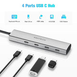 Usb C Hub 10Gbps 4-Port Usb C To Usb-C 3.2 Gen 2 Dongle, Portable Usb C Multip