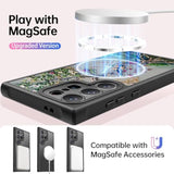 For Samsung Galaxy S24 Ultra Case Wireless Charging & Military-Grade Protection - Trendy Floral Design For Women Girls, Matte Phone Cover With Shockproof Corners - Blooming Tree Of Life