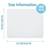 100Pcs Sublimation Mouse Pads Blanks White Mouse Mat Bulk For Sublimation Transfer Heat Press Printing Diy Crafts Mousepad For Custom With Non Slip Bottom,22 X 18 X 0.2 Cm