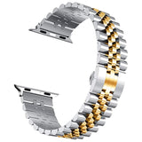 Compatible With Apple Watch Ultra 2 Band 49Mm 46Mm 45Mm 44Mm 42Mm,Stainless Steel Heavy Band With Butterfly Folding Clasp Link Bracelet For Iwatch Ultra Series 10/9/ 8/7/6Men,Silver/Gold