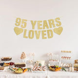 Pre-Strung 95Th Birthday Banner - Gold Glitter, Happy 95Th Birthday Party Decorations For Men, Funny 95 Year Old Anniversary Sign For Women