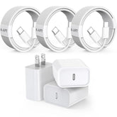 Iphone 17 16 Charger Fast Charging,20W Fast Usb C Charger Block 3Pack Usbc Type C Fast Charging 6Ft Woven Charge Cable For Apple Iphone Air/17 Pro Max/16E/16 Promax/16Plus/15 Pro/Ipad Pro/Air/Airpods
