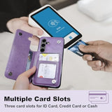 For Samsung Galaxy S25 Wallet Case With Card Holder,For Galaxy S25 Wallet Case For Girls Women Men,Double Magnetic Back Flip Pu Leather Kickstand Cover For Galaxy S25, Purple