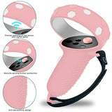 Jymegovr For Oculus Quest 2 Silicone Cover, Protective Cover Accessories For Meta Vr, Multi Colors Soft Shell Skin, Controller Grips & Face Cover Set (Pink)