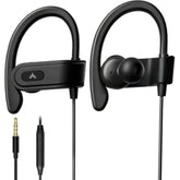 Avantree E171 - AUX 3.5mm Wired Earbuds with Microphone & in-Line Volume Control, Compatible with Traditional 3.5mm AUX Phones Corded Headphones with Ear Hook for Running & Sports, Black