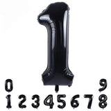 40-Inch Black Number Balloons 0–9 Foil Helium Birthday Party Decorations