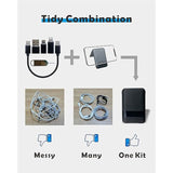 Usb Type C To C Charging And Data Transfer Cable With 3 Adapters Combination Set In Credit Card Size Case, Black