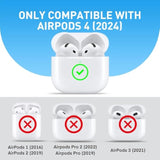 For Airpods 4 Case Cover 2024, Cute Leather Shockproof Protective Cases Compatible With Airpods 4Th Generation Case For Women Men (B)
