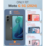 For Motorola Moto G-5G-2024 Case: Phone Case With Built-In Screen Protector Protective Silicone Cell Phone Cover Rugged Shockproof Full Body Slim Dual Layer Cover For Men Women Kids Blue