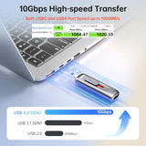 1Tb Flash Drive Ssd External, Push-Pull Usb Drive Up To 1000Mb/S Dual Head, Thumb Drive-Usb Ssd Memory Stick For Iphone 15/16/17, Android, Tablet, Win& Mac Zinc Alloy