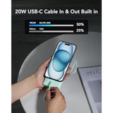 10000mAh Portable Power Bank 22.5W USB-C Fast Charge, 4 Outputs 3 Inputs Green