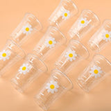 Daisy Plastic Cups Groovy Party Cups Disposable 12 Oz White Flower Cold Drinking Cups For Hippie Boho Party Decor Spring Birthday Baby Shower Supplies (50)